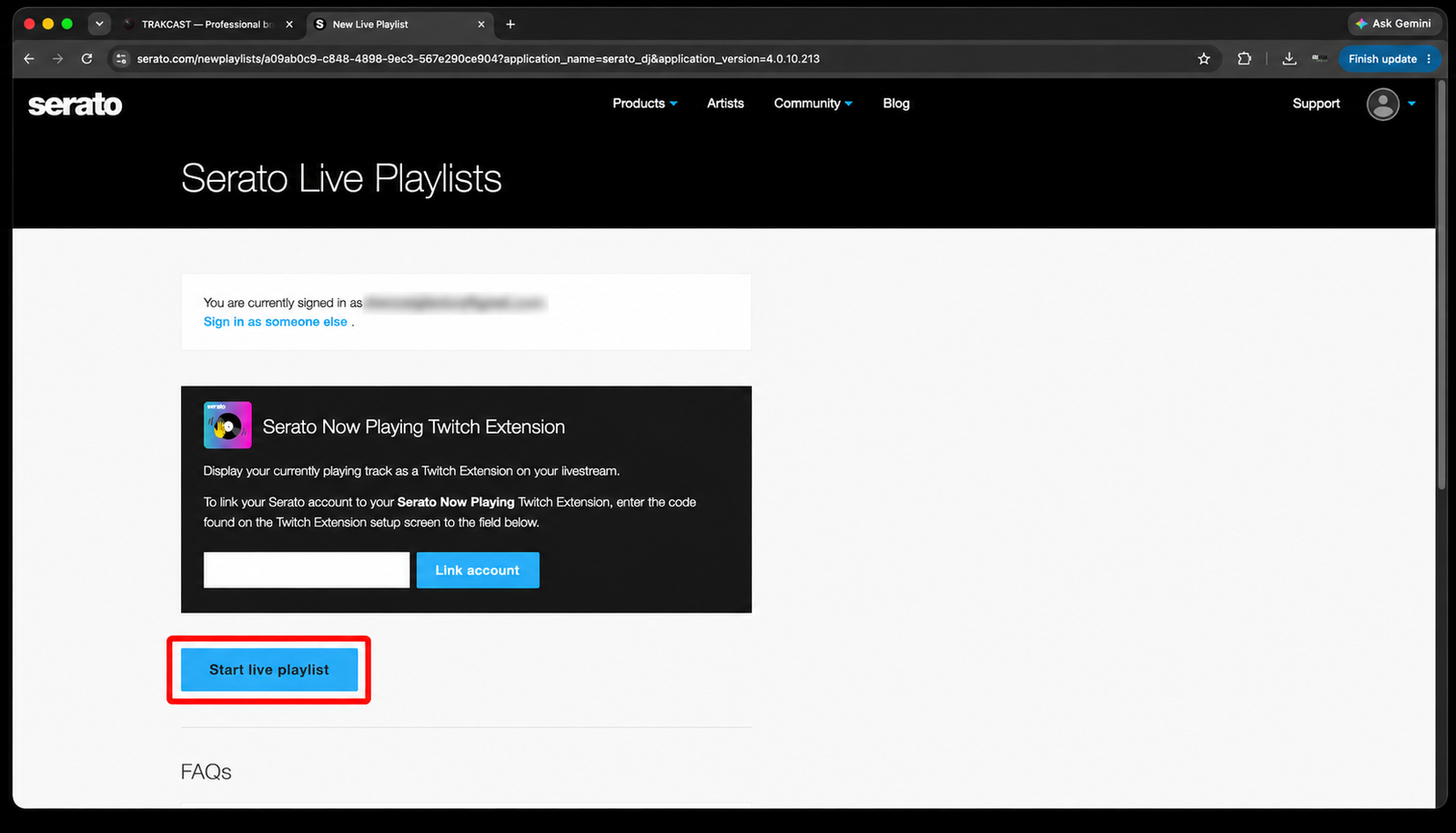 Step 4: Open the Live Playlists setup